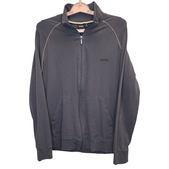 BOSS Men's Embroidered Logo Grey Zip Up Jacket M - Picture 1 of 14